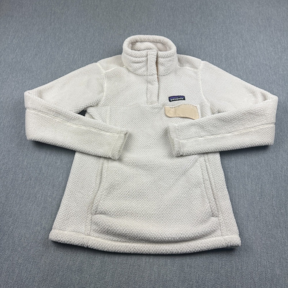 Patagonia Sweater Womens 2XS Cream Re-Tool Snap-T Pullover Fleece Polartec 25443